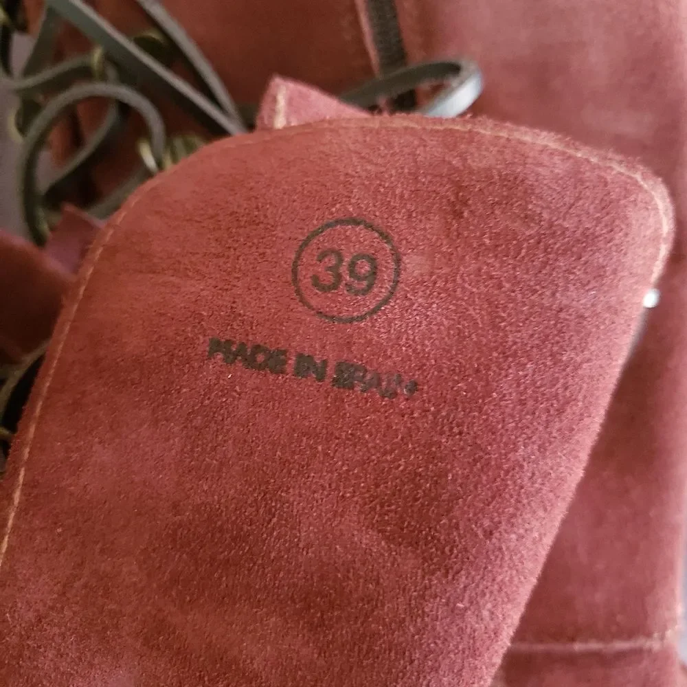 Free People Ava Suede Tall Lace-up Wedge Boot Moccasin Inspired Round Toe 39